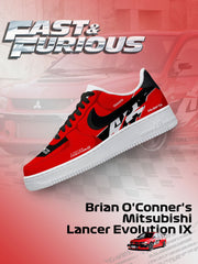 Baskets Lancer Evolution IX de Brian O'Conner imprimées sur mesure pour femmes et hommes