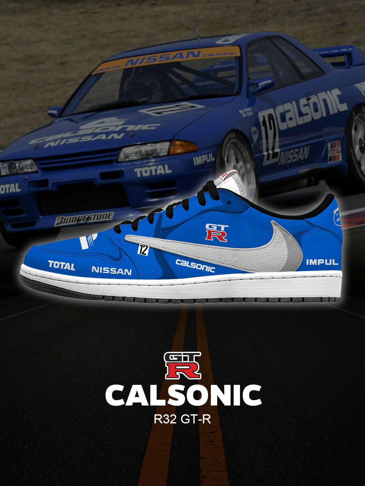 Calsonic R32 GT-R V.1 Custom TS Sneakers
