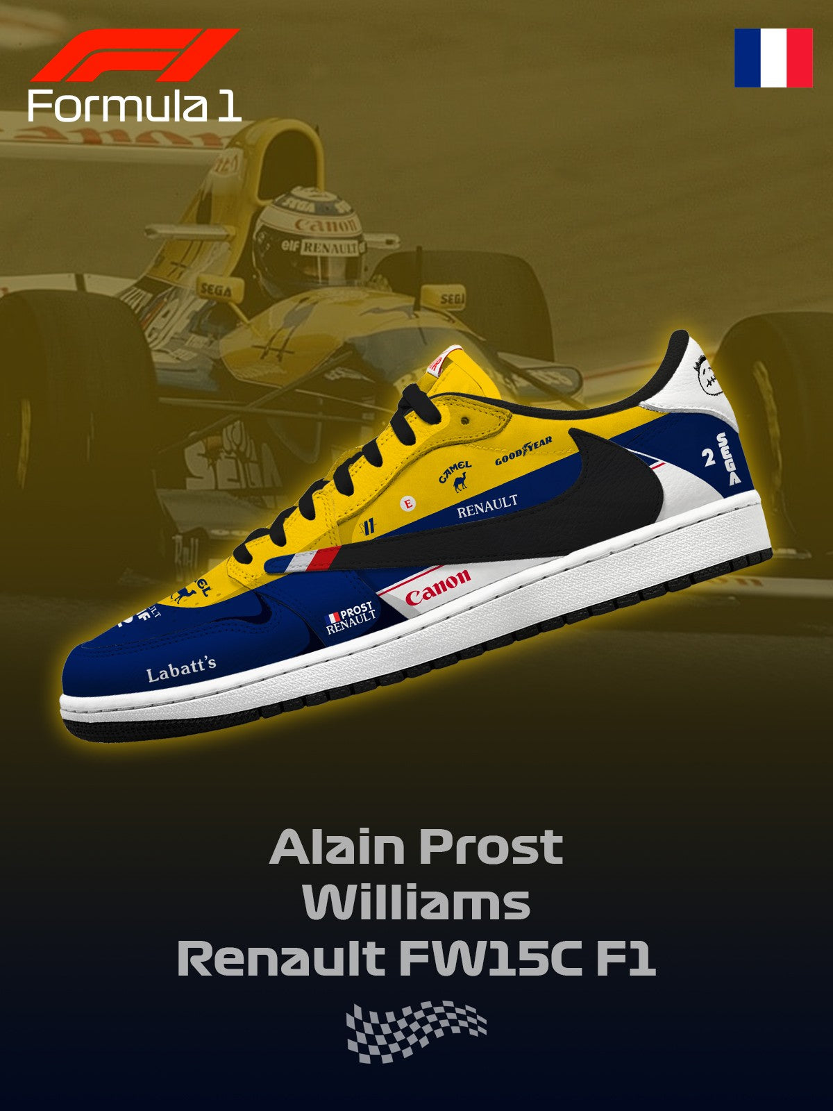 W Renault FW15C F.1 V.1 Custom TS Sneakers