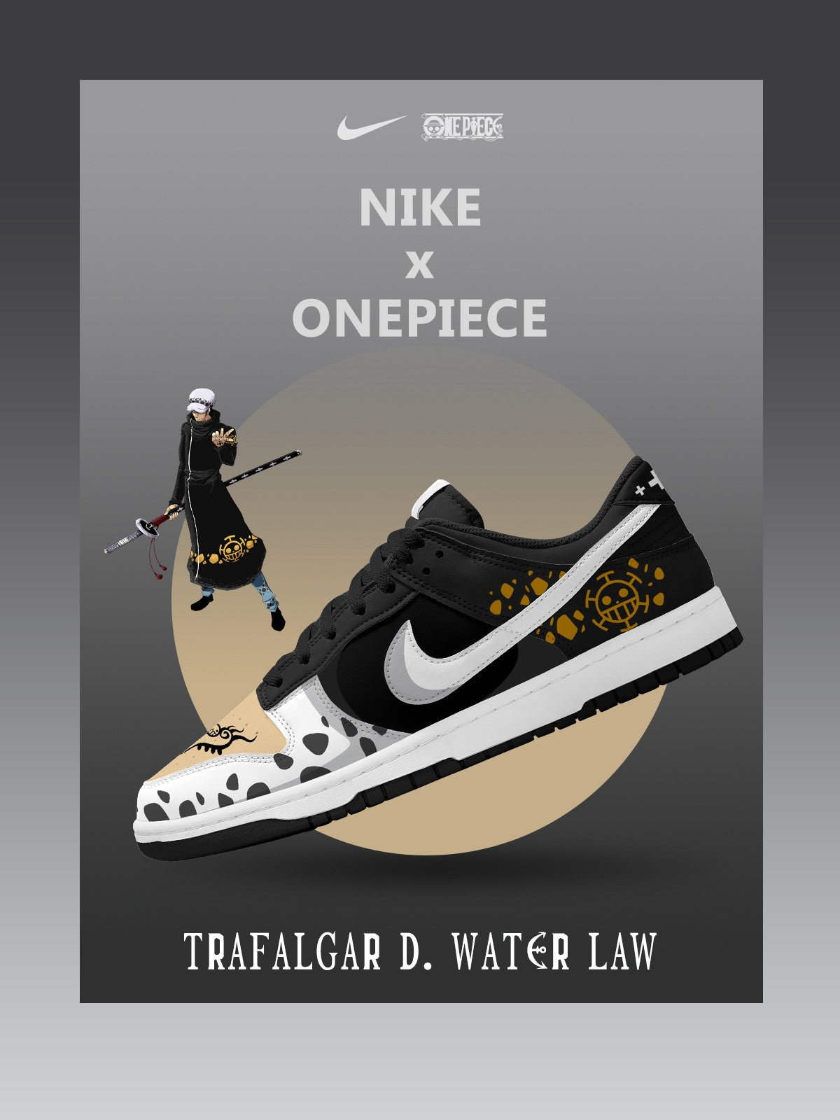 Trafalgar D. Water Law V.1 Custom Dunk Sneakers
