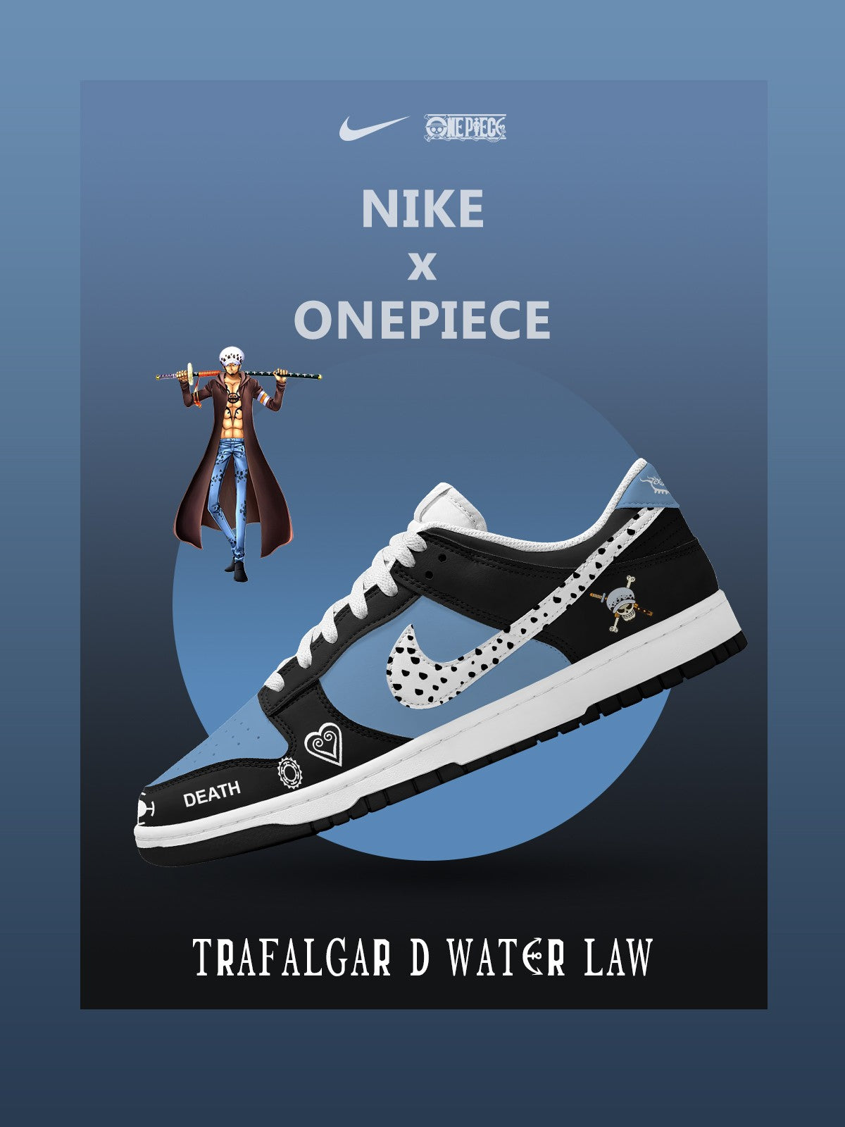 Trafalgar D. Water Law V.2 Custom Dunk Sneakers
