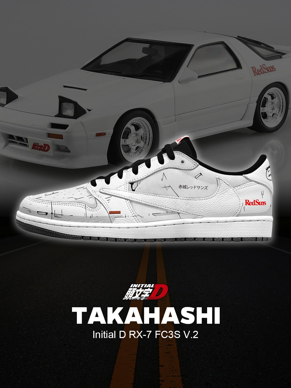Keisuke Takahashi RX-7 FC3S V.2 Custom TS Sneakers