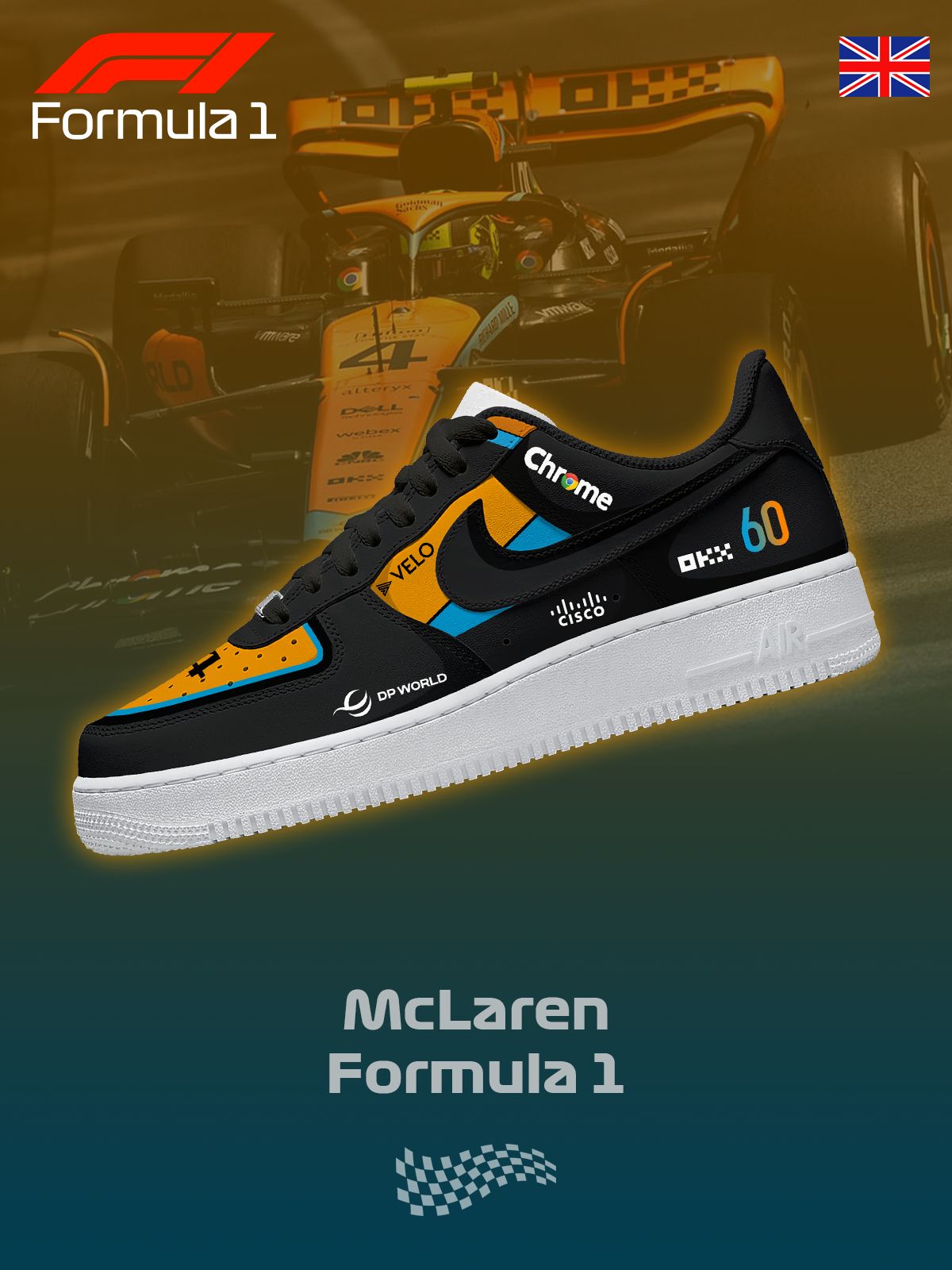 Chaussures McL F.1 personnalisées pour femmes et hommes