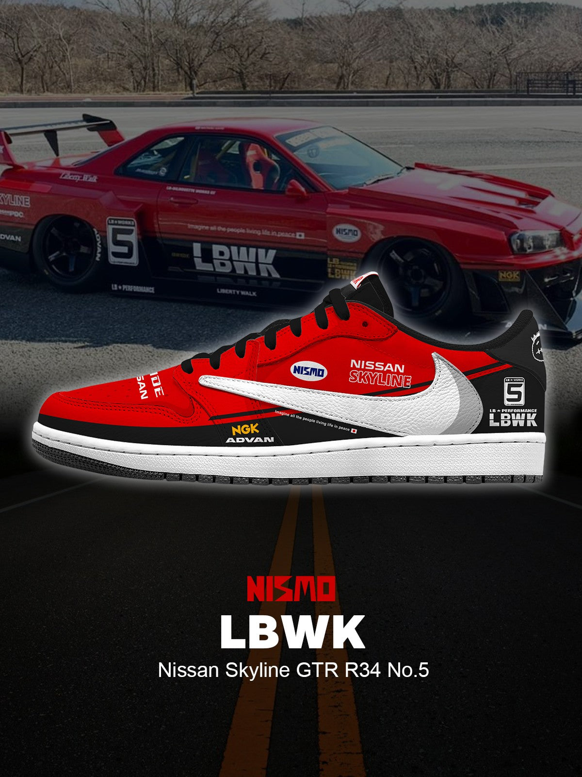 Skyline GTR R34 No.5 V.1 Custom TS Sneakers