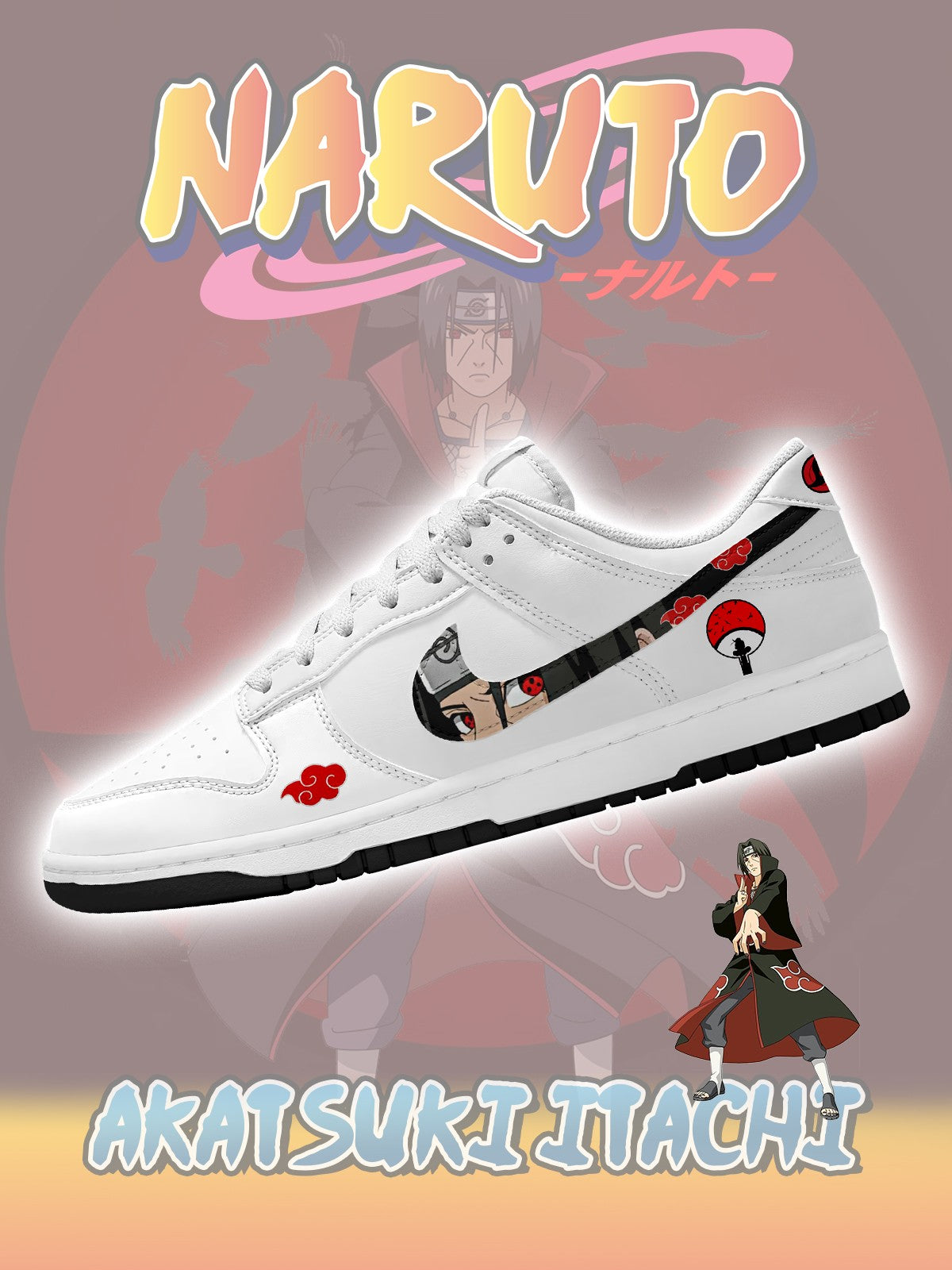 Akatsuki Itachi Uchiha V.3 Custom Dunk Sneakers