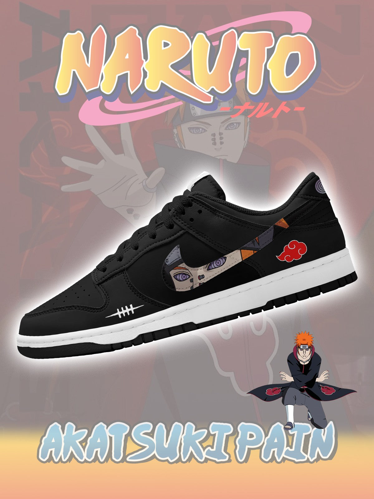 Akatsuki Pain V.2 Custom Dunk Sneakers