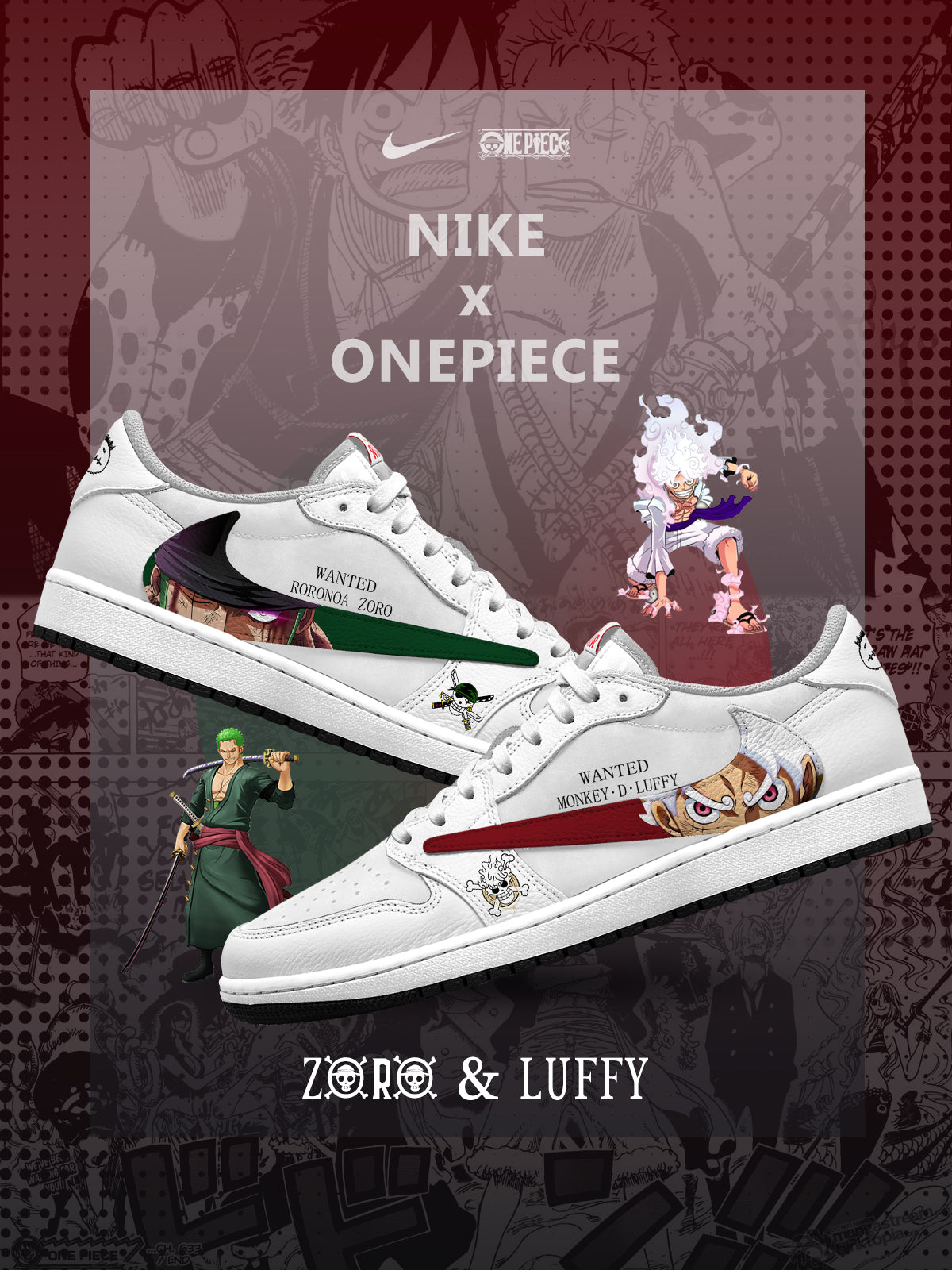 Ruffy und Zoro V.1 Custom TS Low Sneakers