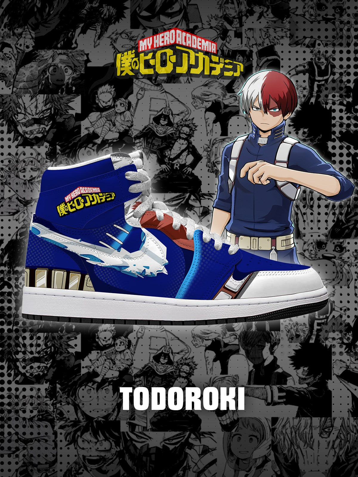 Shoto Todoroki V.2 Custom High-Top Sneakers