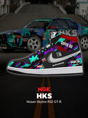 HKS Skyline R32 GT-R V.1 High-Top-Sneakers nach Maß
