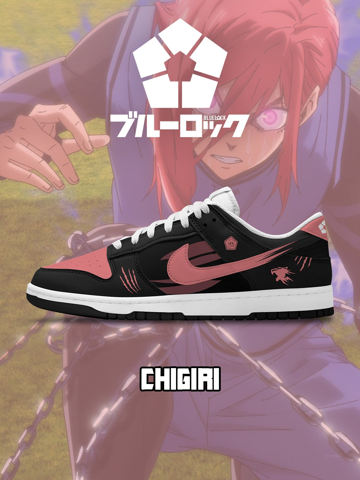 Hyoma Chigiri V.1 Custom Dunk Sneakers