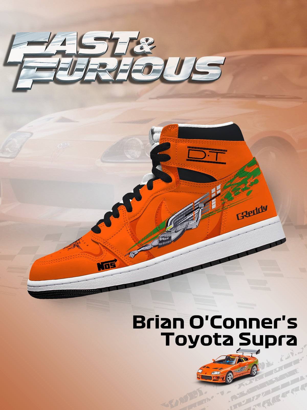 Brian O'Conner's Supra V.1 High-top Custom Sneakers