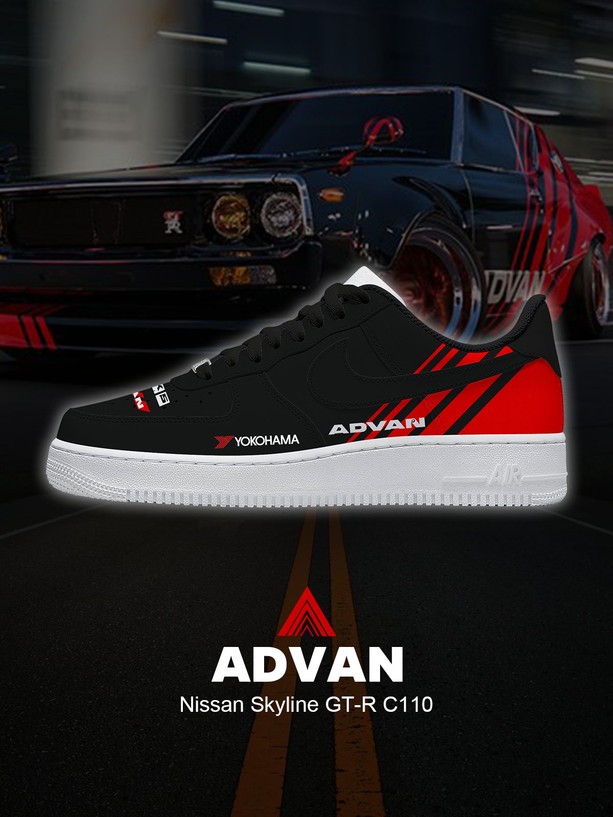 Personnalisez les chaussures Skyline GT-R C110 pour femmes et hommes
