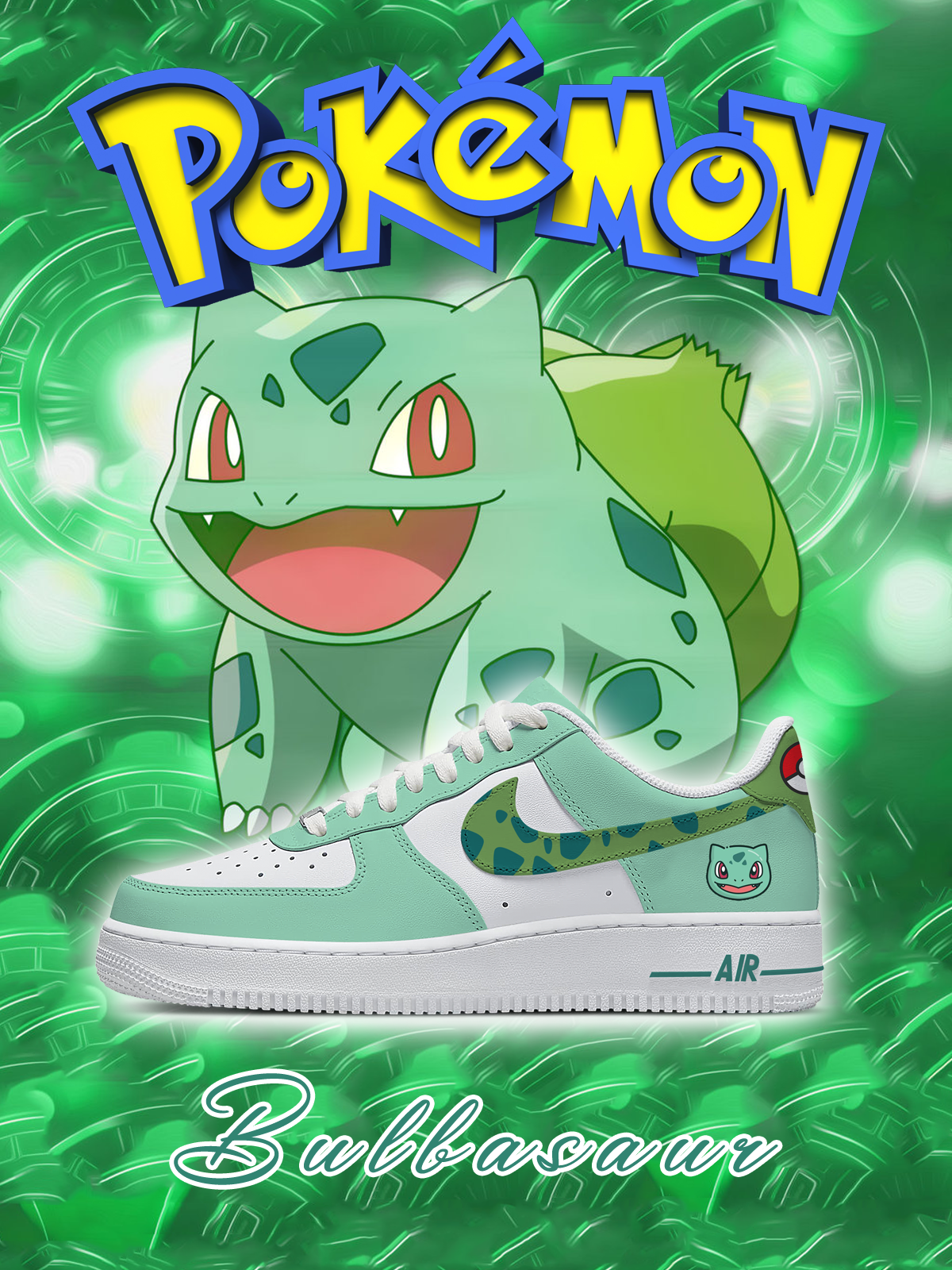 No.0001 Bulbasaur Style 2 Custom Sneakers