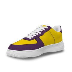 Benutzerdefinierte gelb lila Totenkopf Sneakers für Frauen und Männer