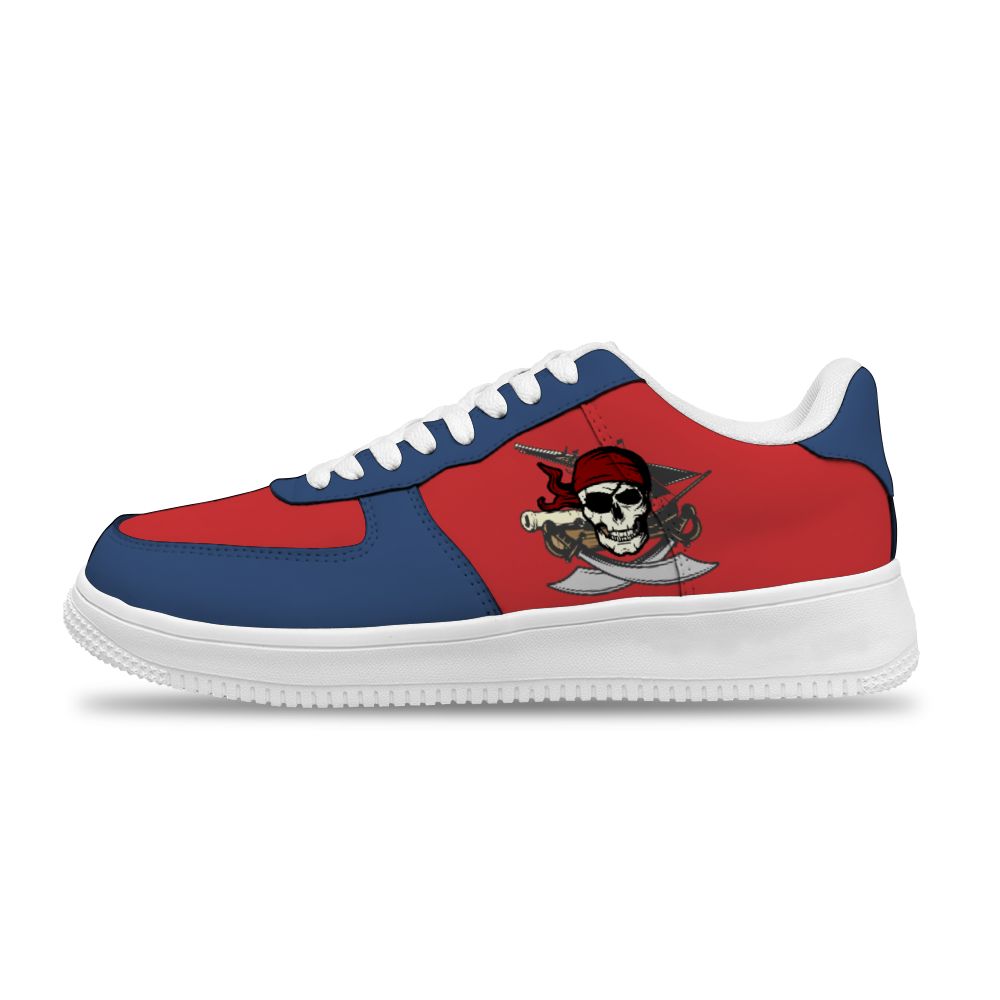 Benutzerdefinierte rote Bule Piraten Sneakers für Frauen und Männer