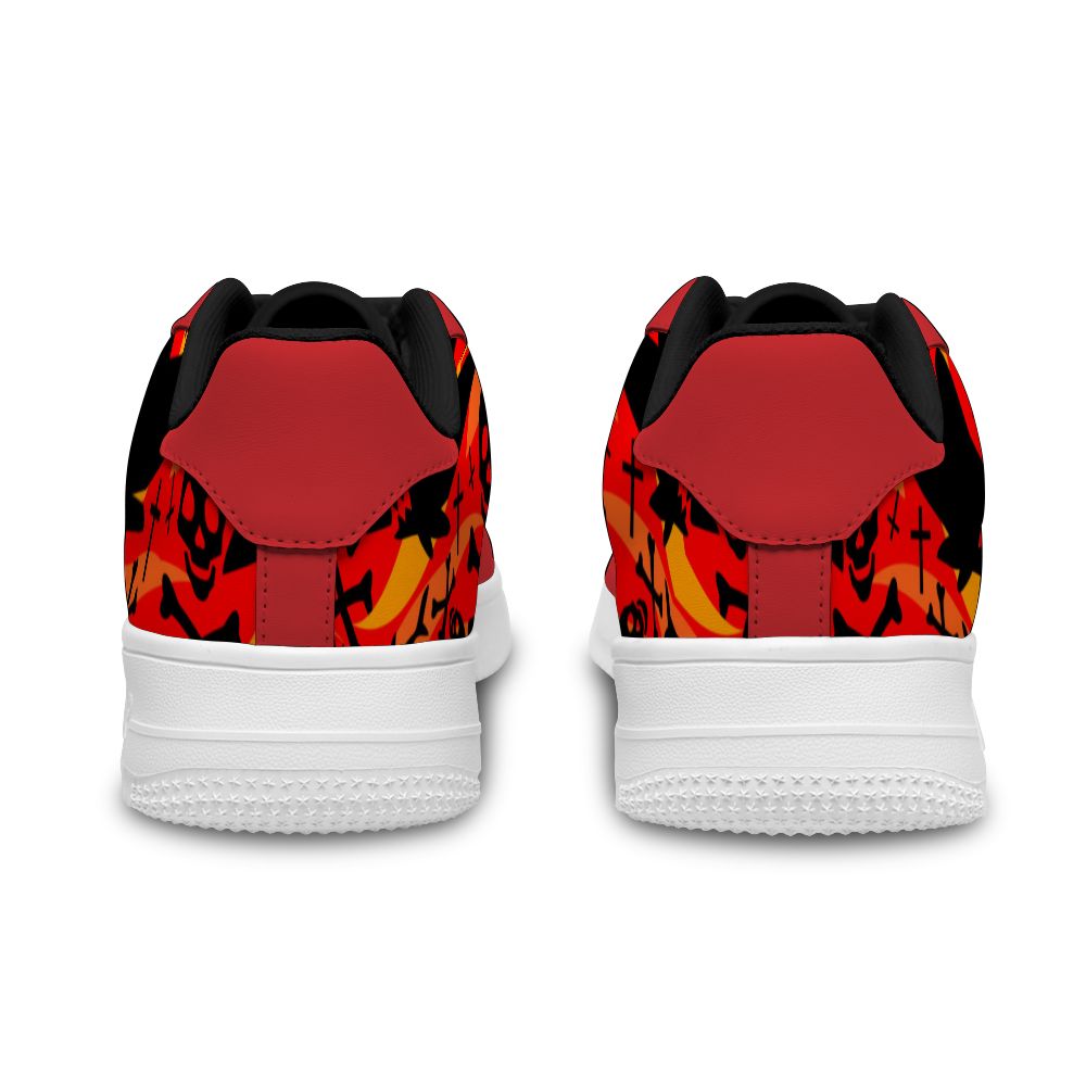 Passen Sie rote Hintergrund Hai und Totenkopf Sneakers für Frauen und Männer an