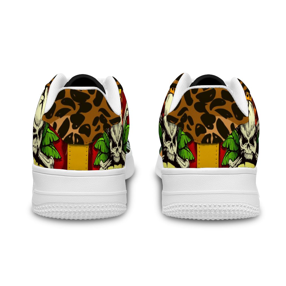 Rote Sneakers mit Totenkopf-Dekor für Damen und Herren individuell gestalten
