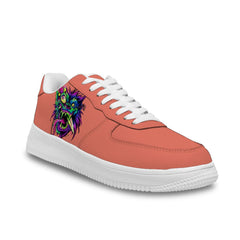 Personalisierter roter Hintergrund mit Totenkopf-Design Sneakers für Damen und Herren