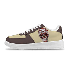 Personalisierte gelb grau Totenkopf Schuhe für Frauen und Männer