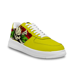 Personalisierte gelbe Sneakers mit Totenkopf für Damen und Herren