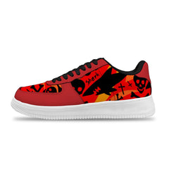Passen Sie rote Hintergrund Hai und Totenkopf Sneakers für Frauen und Männer an