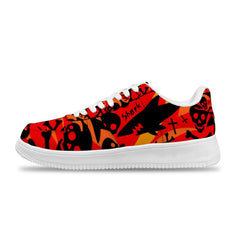 Benutzerdefinierte Hai und Totenkopf weiße Schuhfutter Sneakers für Frauen und Männer