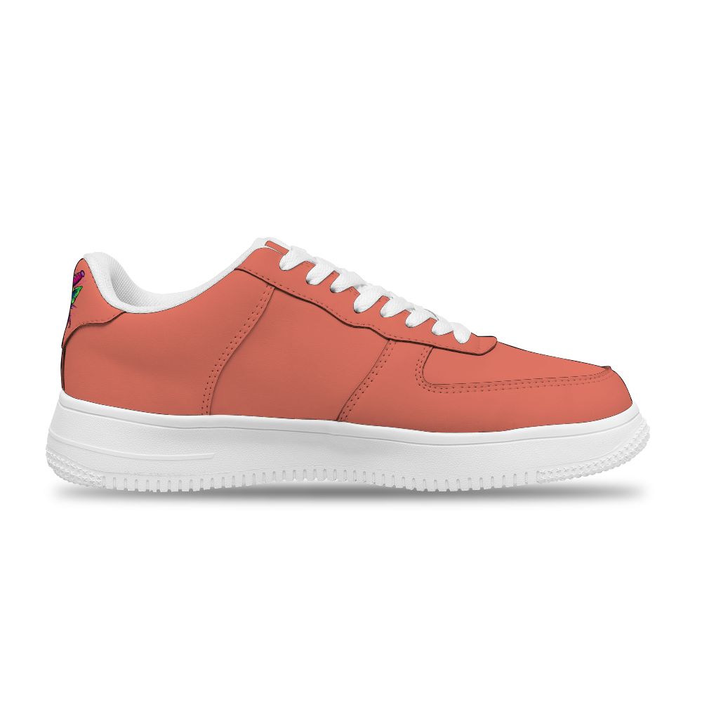 Personalisierter roter Hintergrund mit Totenkopf-Design Sneakers für Damen und Herren