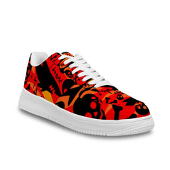 Benutzerdefinierte Hai und Totenkopf weiße Schuhfutter Sneakers für Frauen und Männer