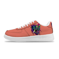 Personalisierter roter Hintergrund mit Totenkopf-Design Sneakers für Damen und Herren