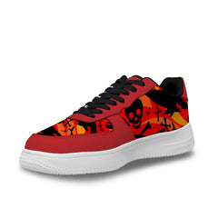 Passen Sie rote Hintergrund Hai und Totenkopf Sneakers für Frauen und Männer an
