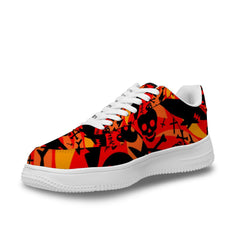 Benutzerdefinierte Hai und Totenkopf weiße Schuhfutter Sneakers für Frauen und Männer