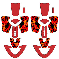 Anpassen Roter Hintergrund Hai und Totenkopf Weißes Schuhfutter Sneakers für Frauen und Männer