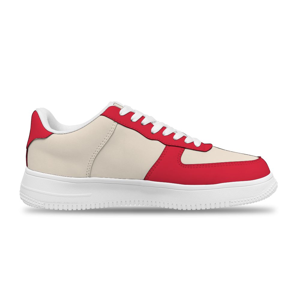 Customize Red White Skull Sneakers For Women and Men