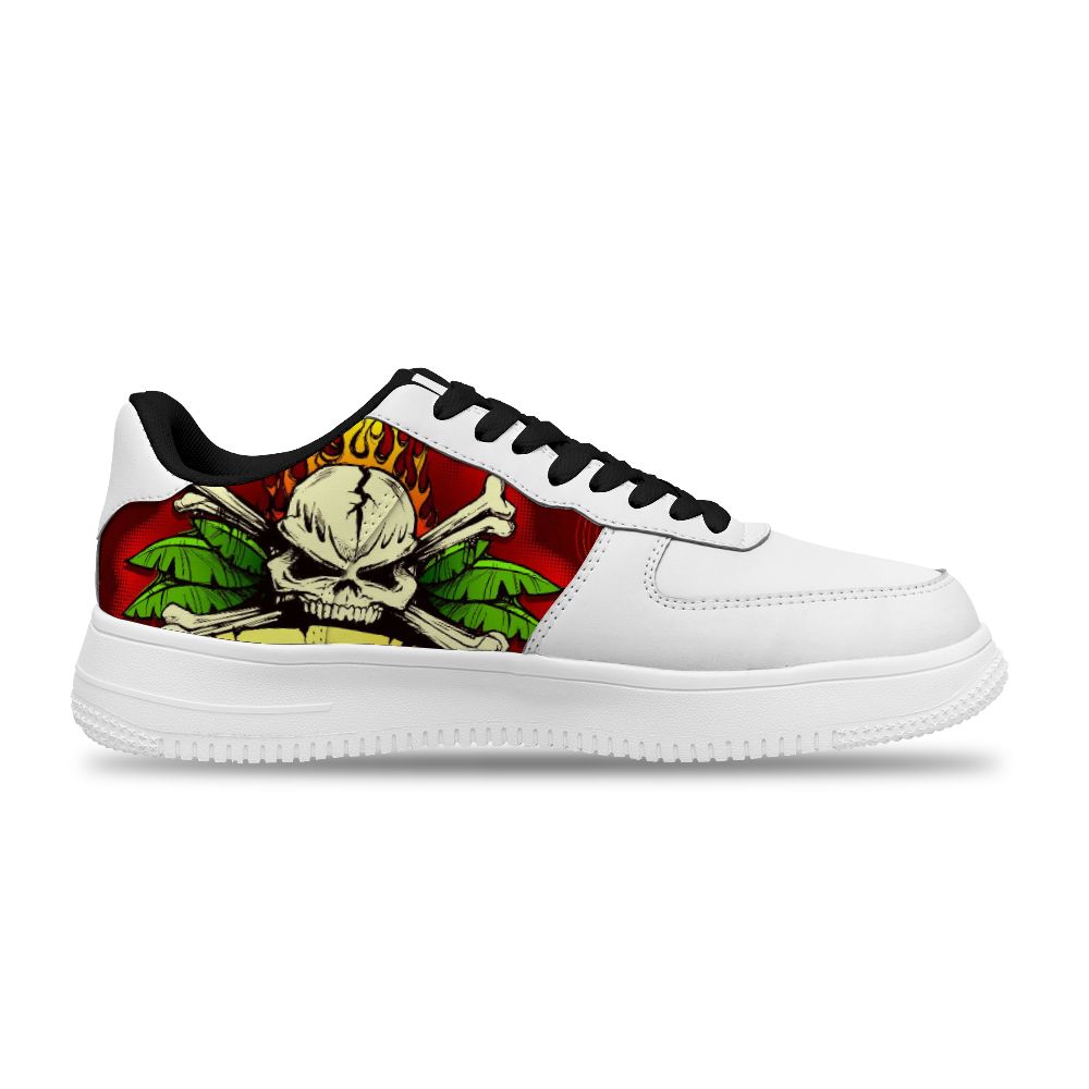 Personalisierte weiße Schuhe mit Totenkopf für Damen und Herren