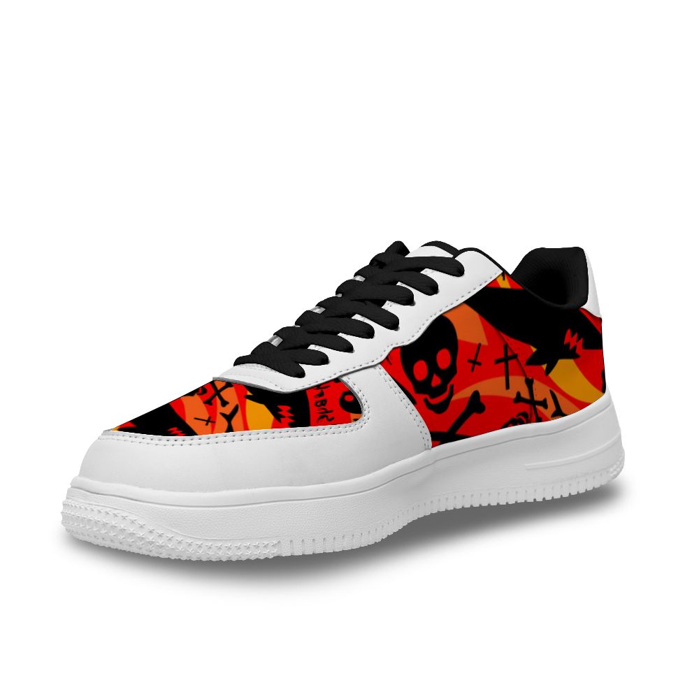 Benutzerdefinierte weißen Hintergrund Hai und Totenkopf Schuhe für Frauen und Männer