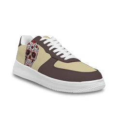 Personalisierte gelb grau Totenkopf Schuhe für Frauen und Männer