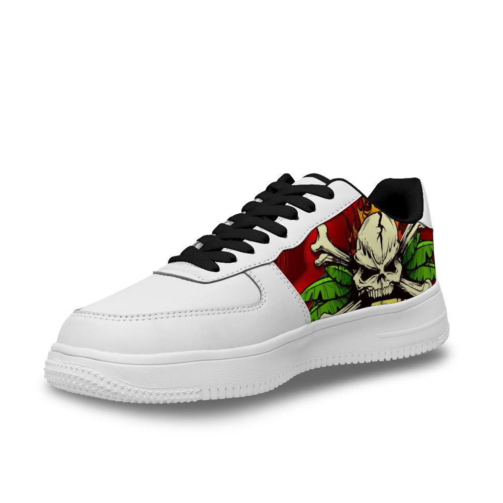 Personalisierte weiße Schuhe mit Totenkopf für Damen und Herren